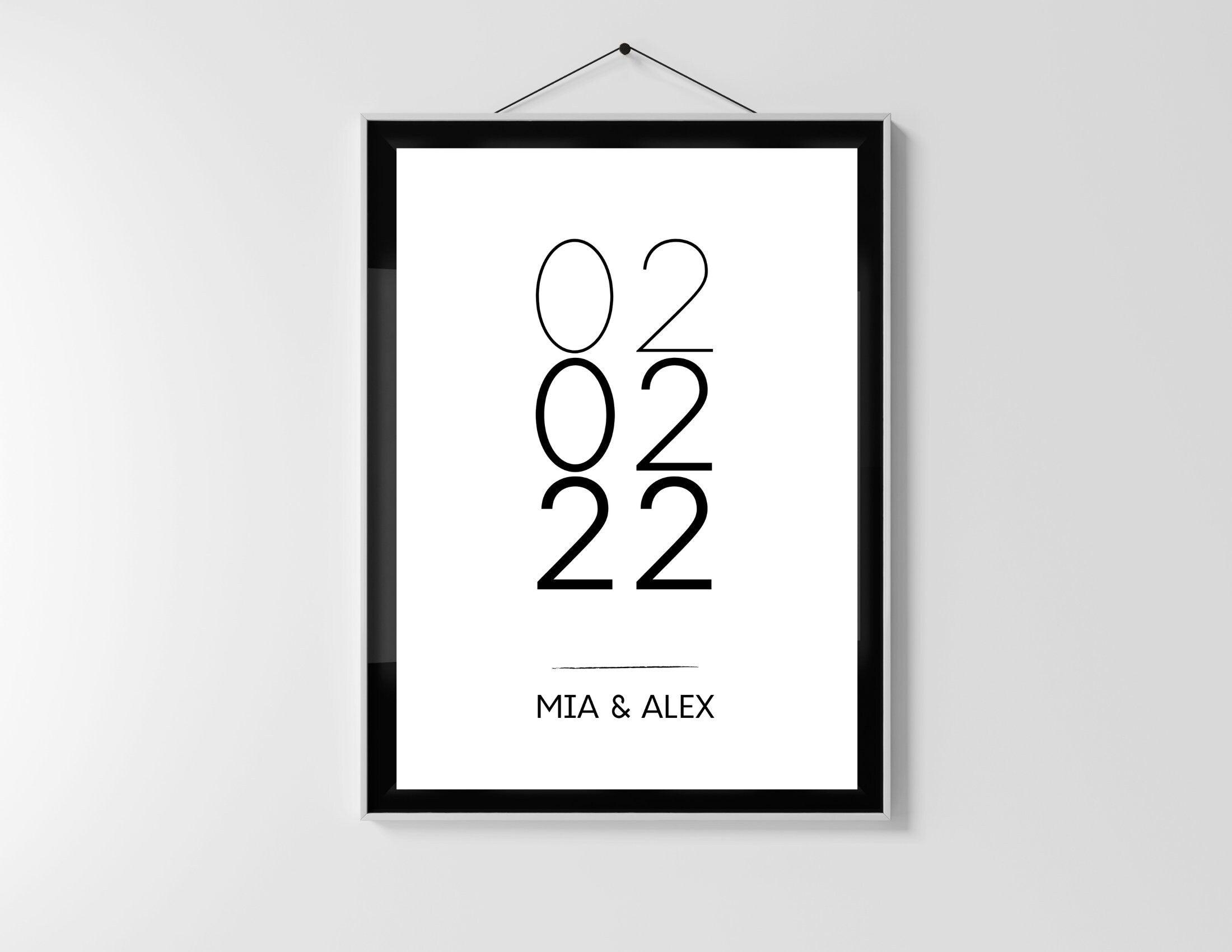 Poster Hochzeit | Personalisierung | Namen & Termin - Roo's Gift Shop