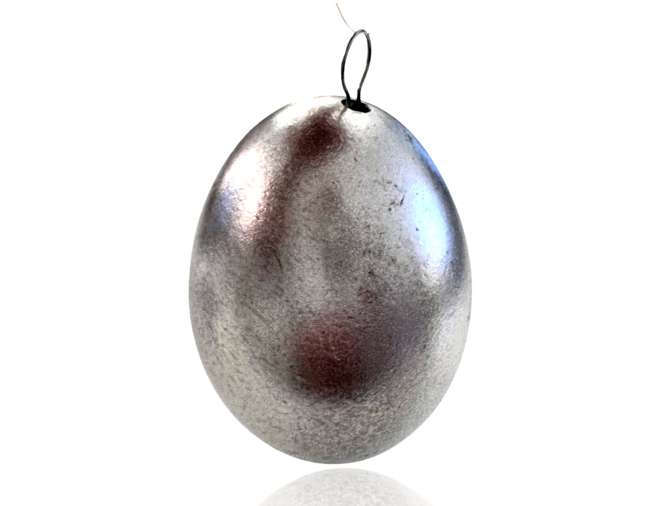 Echte Hühner Eier | 6 Stck | ausgepustet | silber