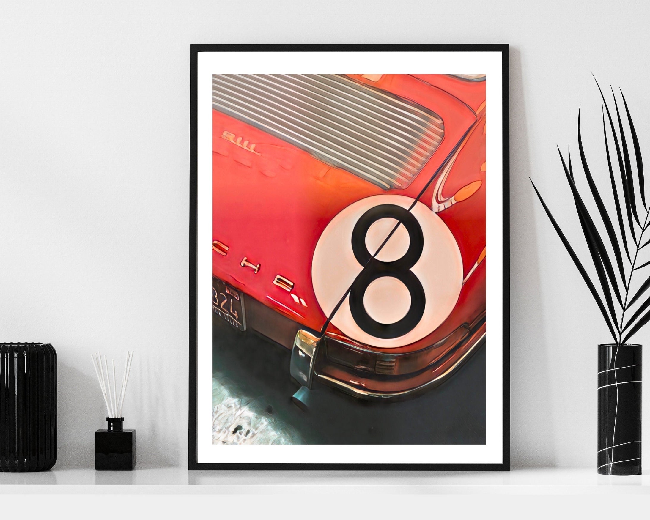 Poster roter Porsche | Digital Print | Auto Poster