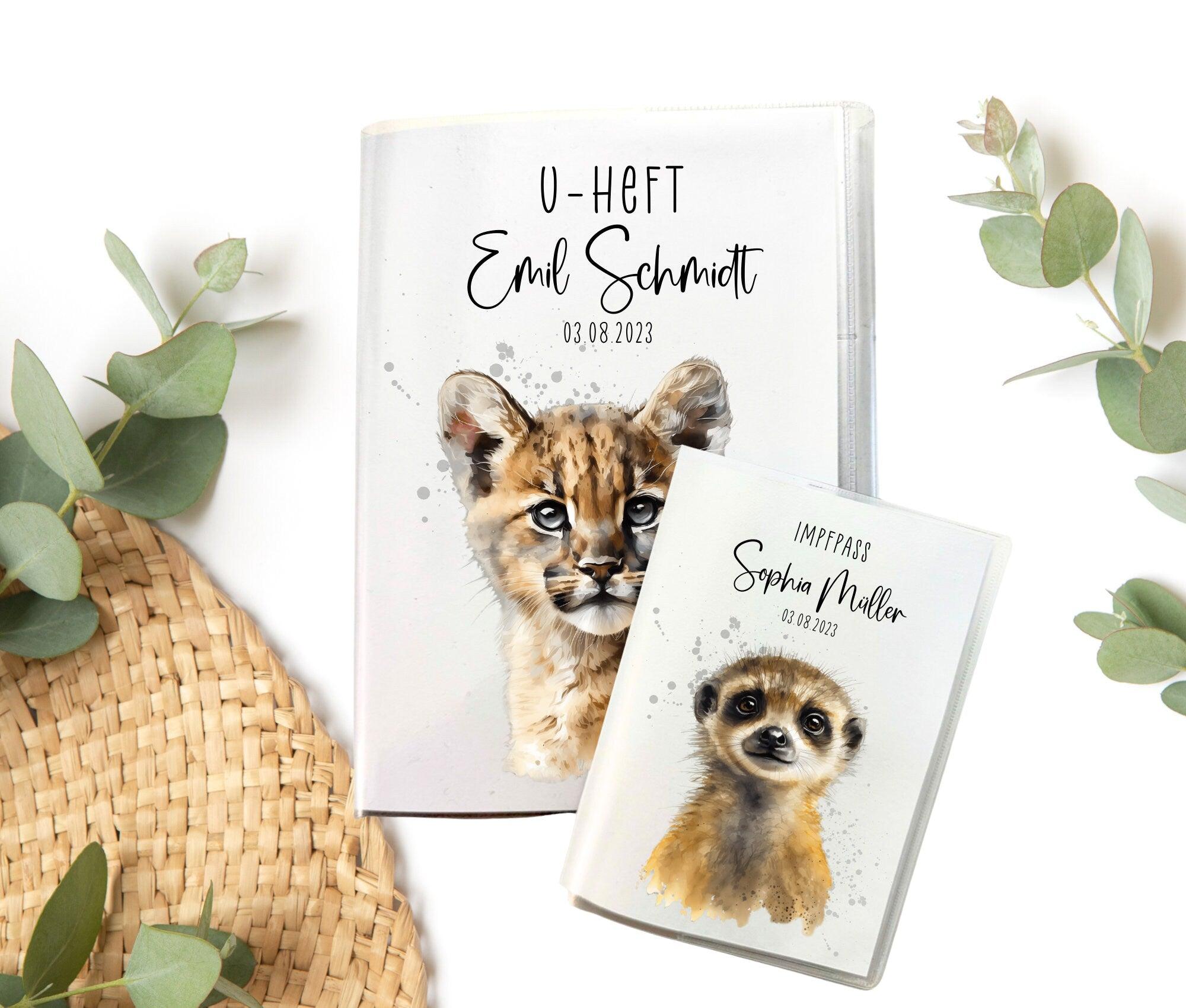 U-Heft und Impfpass Hülle | personalisiert mit Namen | Tiermotive - Roo's Gift Shop
