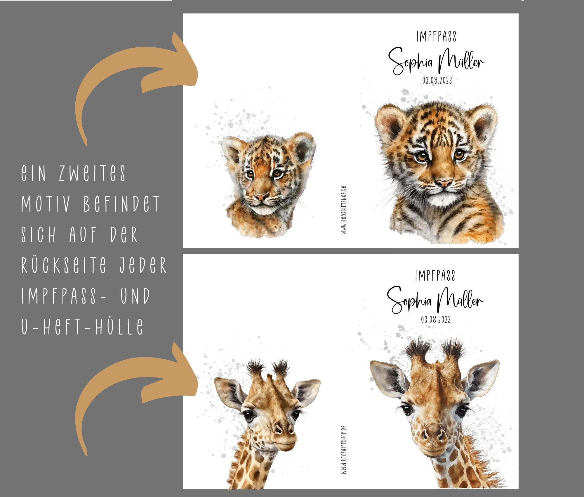 U-Heft und Impfpass Hülle | personalisiert mit Namen | Tiermotive - Roo's Gift Shop