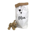 Großer Papiersack Kraftpapier | Aufbewahrung | Utensilo | Spielzeug Deko für Kinderzimmer | personalisiert | Name Kind