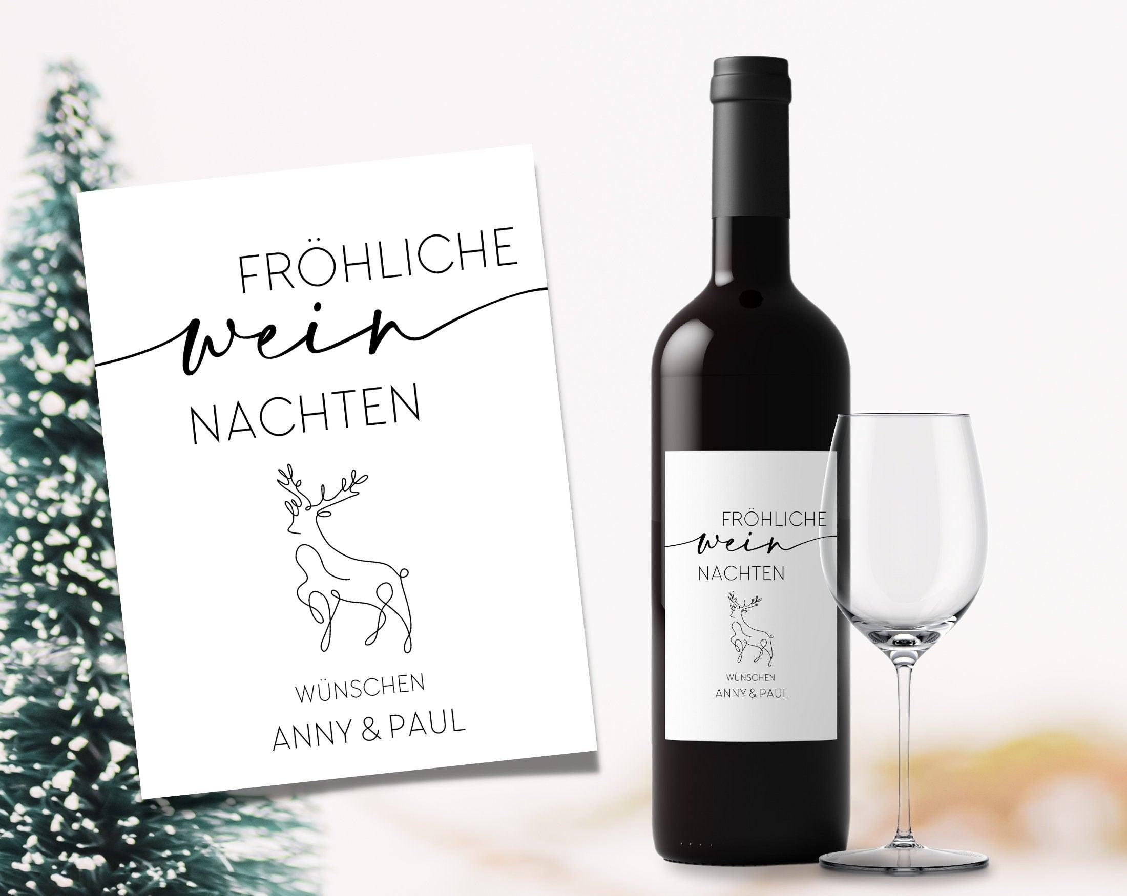 Weinflaschen Etikett | Geschenk Weihnachten personalisiert - Roo's Gift Shop