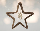 Deko Stern aus Echtfell | Hirsch | Weihnachtsdeko | Großer Stern | Fensterdeko | Fell | Persianer | Glitzer Rentier | Weihnachten | Xmas