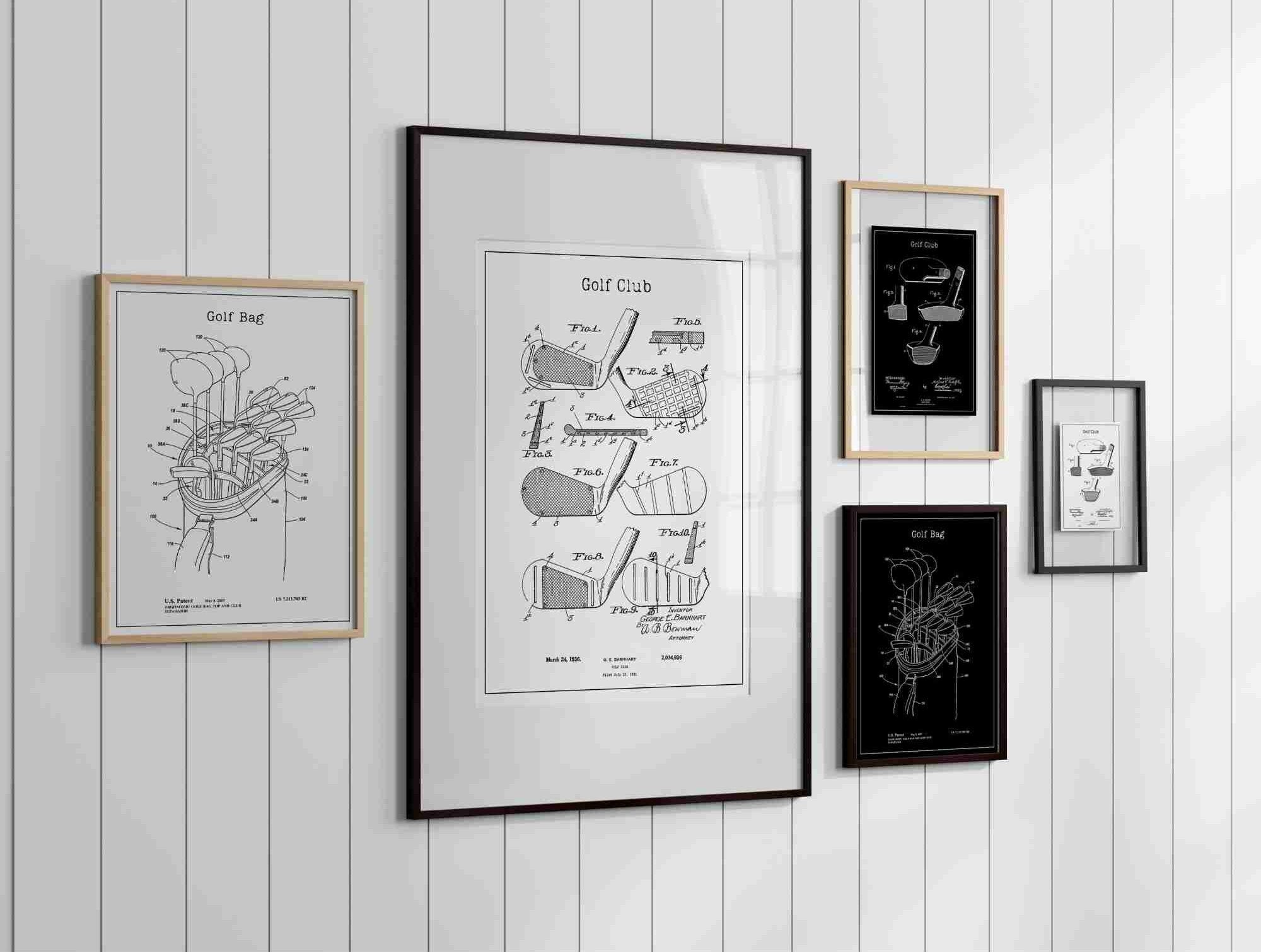 Golf Poster Vintage Patent | Digitaler Download | 6 Poster