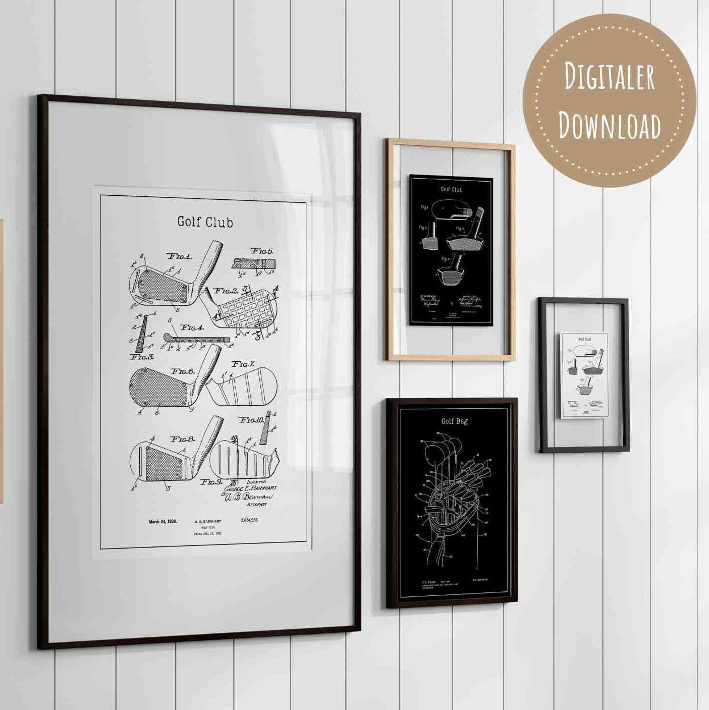 Golf Poster Vintage Patent | Digitaler Download | 6 Poster