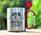 Karabinertasse | Personalisierbar | Tasse Rennradfahrer - Roo's Gift Shop