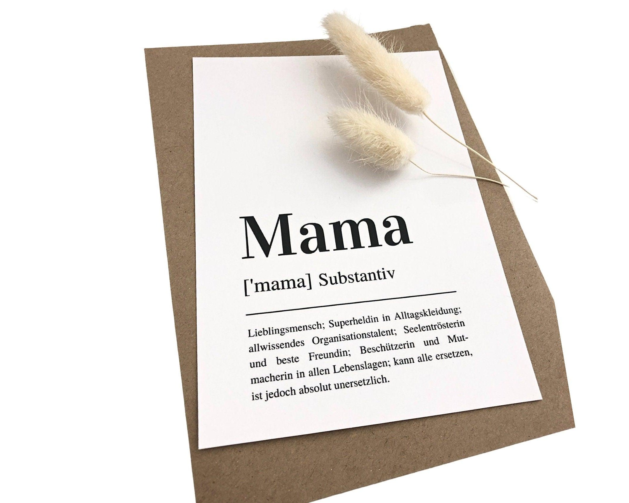 Karte | Definition Mama | Grußkarte Muttertag | A6 - Roo's Gift Shop