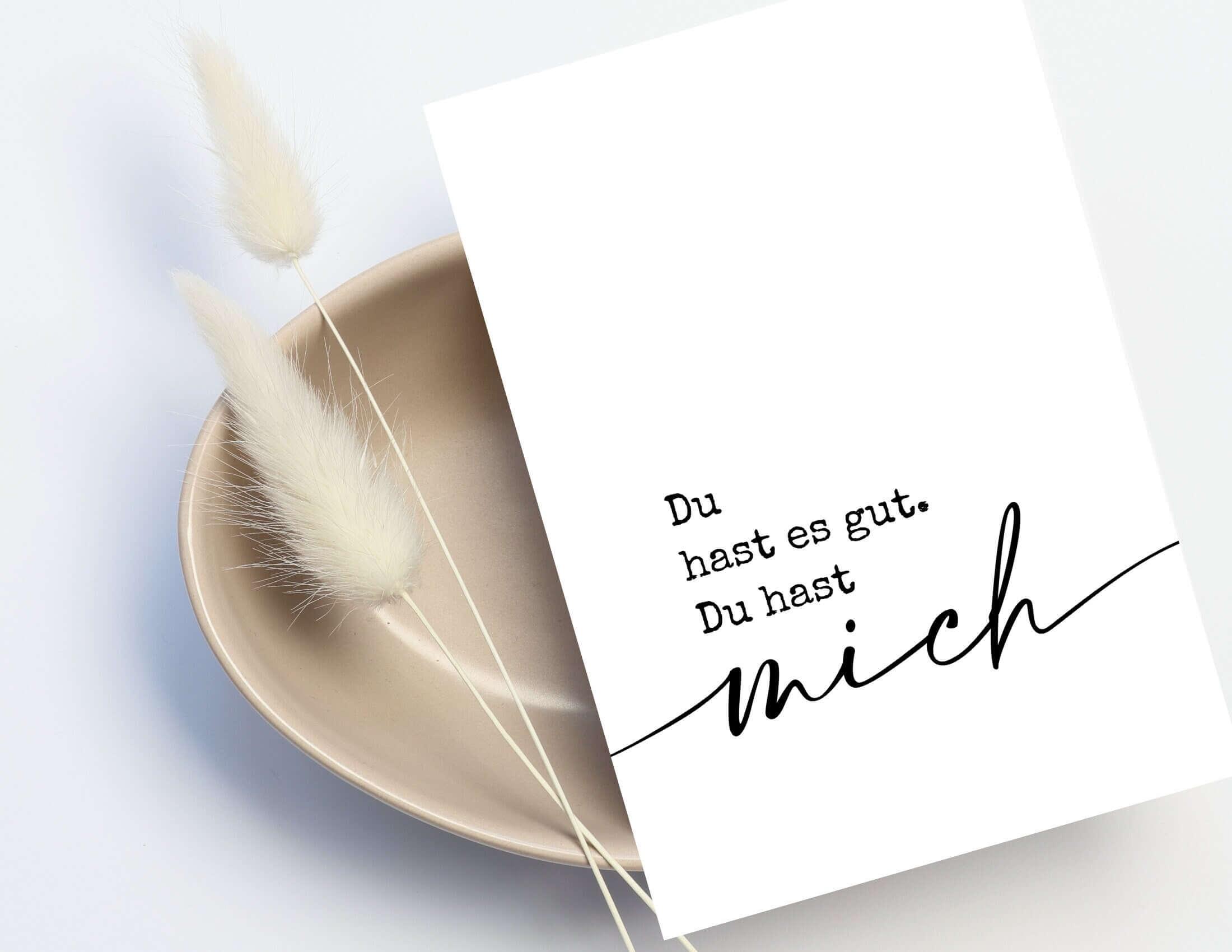 Karte | Du hast mich | Kraftpapierumschlag - Roo's Gift Shop