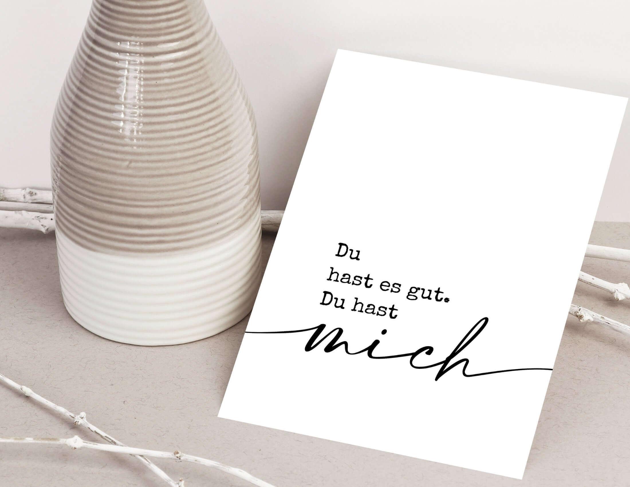 Karte | Du hast mich | Kraftpapierumschlag - Roo's Gift Shop