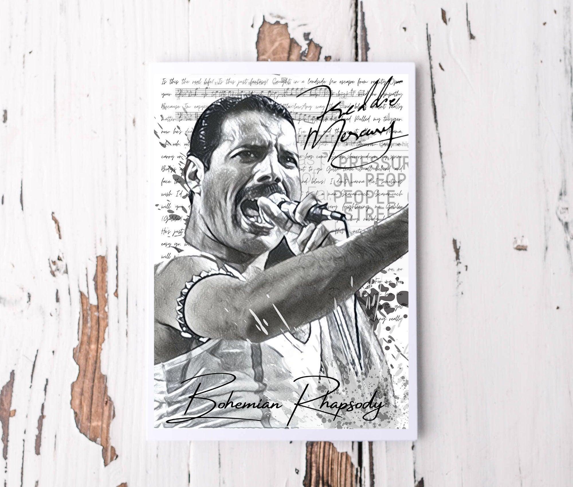 Karte | Freddie Mercury | Kraftpapierumschlag - Roo's Gift Shop