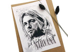 Karte | Kurt Cobain | Kraftpapierumschlag - Roo's Gift Shop