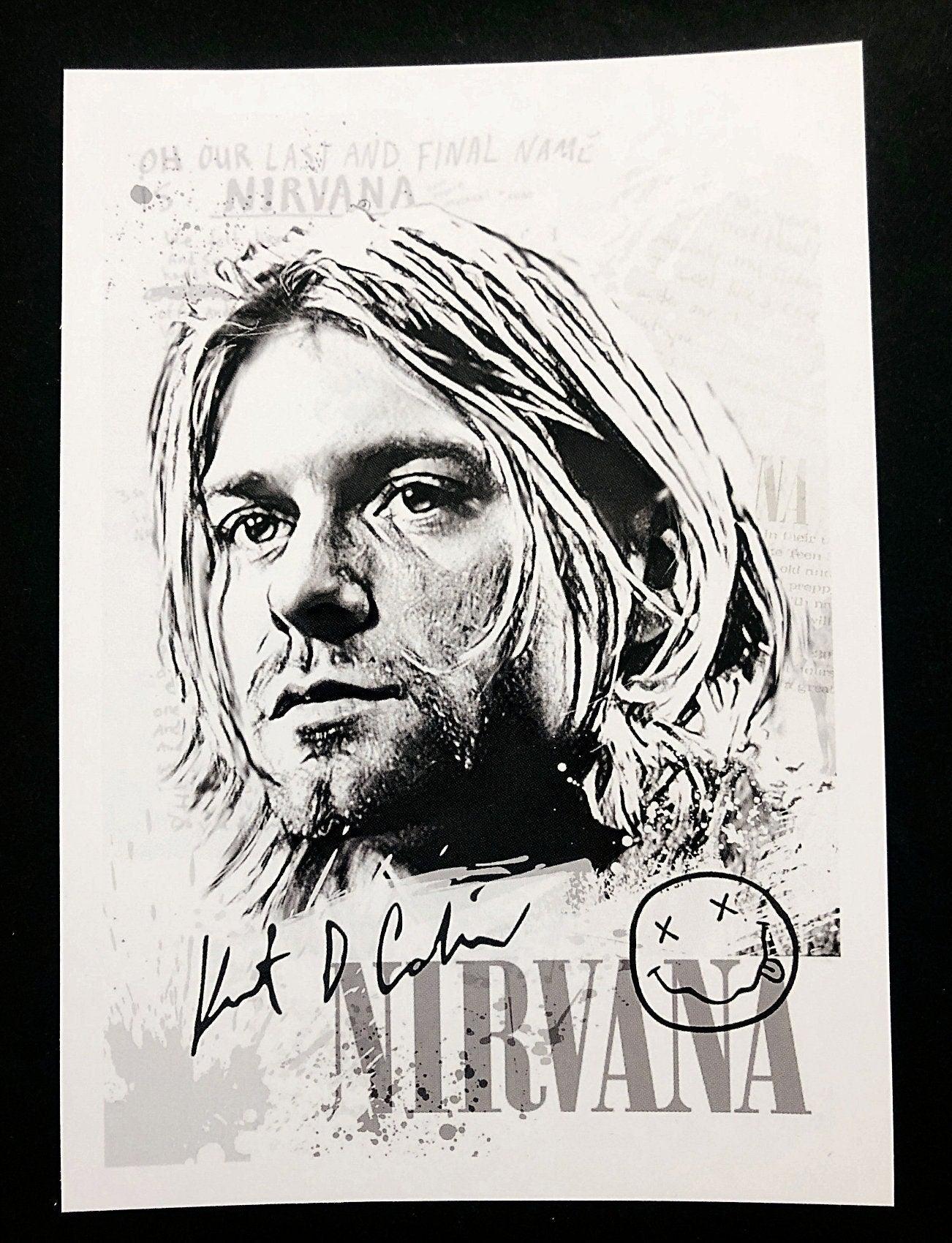 Karte | Kurt Cobain | Kraftpapierumschlag - Roo's Gift Shop