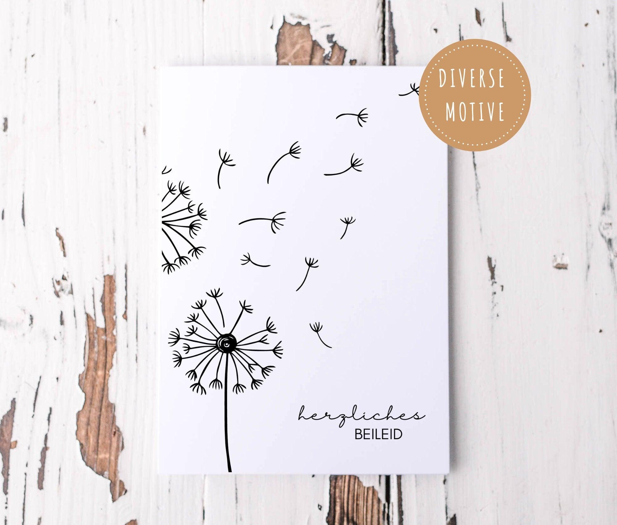 Karte | Trauer | Set 2 Stück | moderne Kondolenzkarten - Roo's Gift Shop