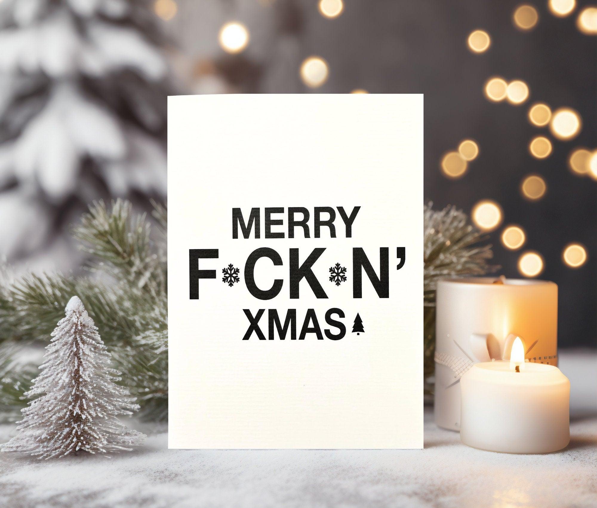 Karte Weihnachten | frecher Spruch | Merry F*ck*n' xmas - Roo's Gift Shop