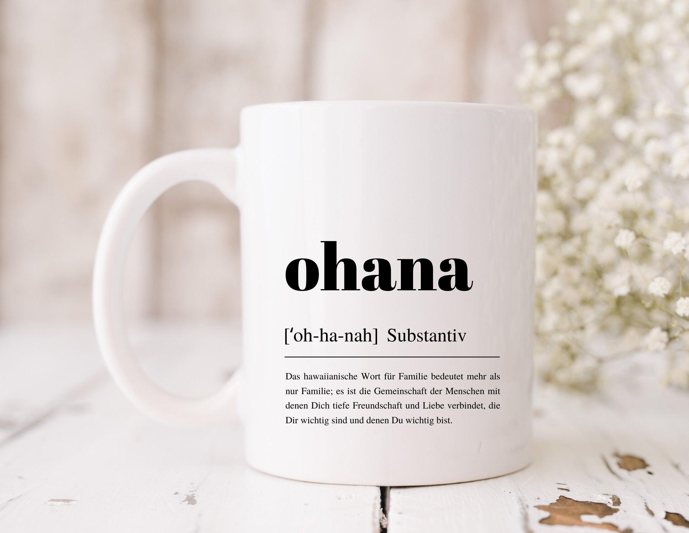 Keramiktasse OHANA | Ohana heißt Familie | Kaffeebecher - Roo's Gift Shop