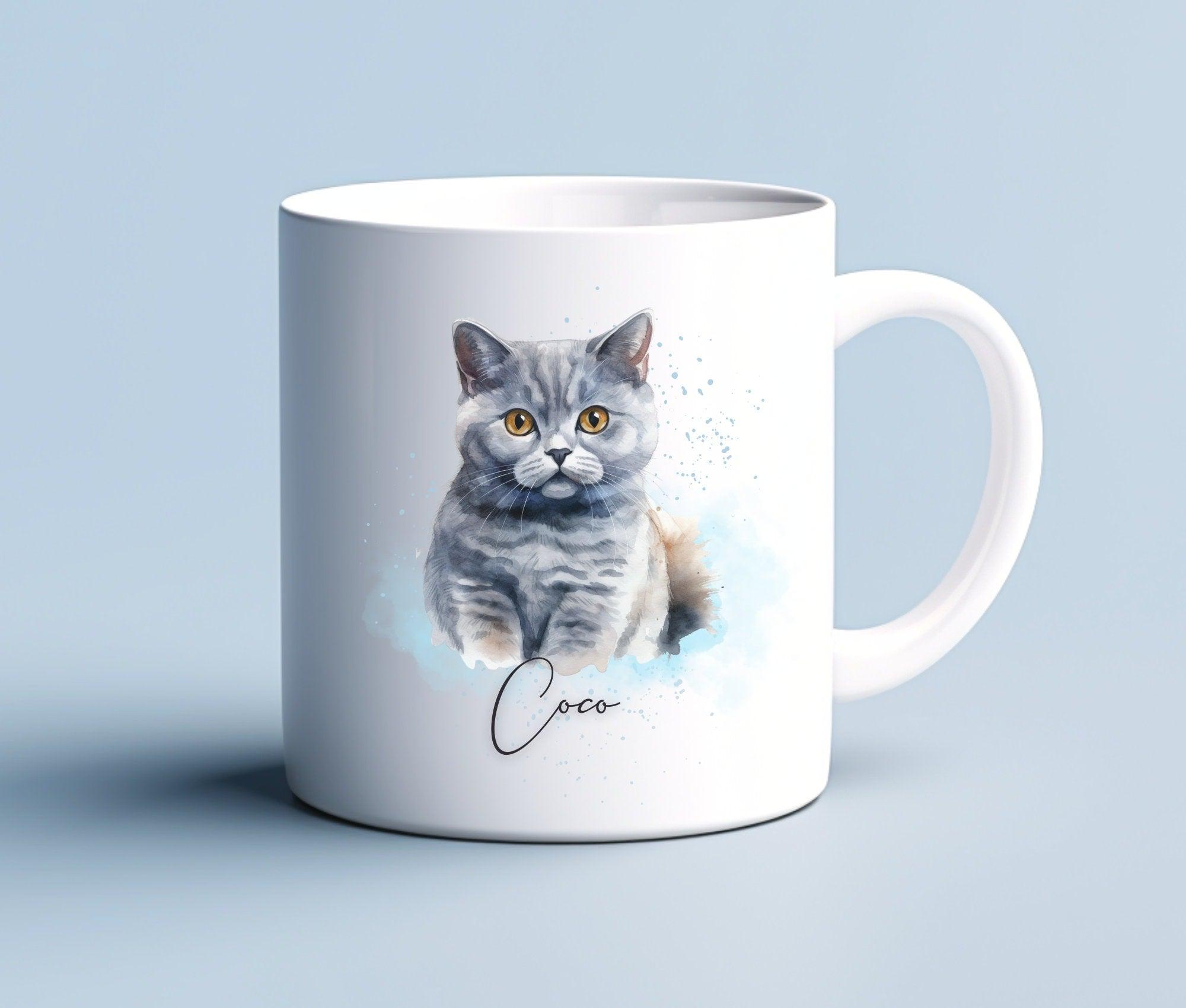 Keramiktasse | Katze Aquarell-Motiv und Name | diverse Katzen zur Auswahl - Roo's Gift Shop