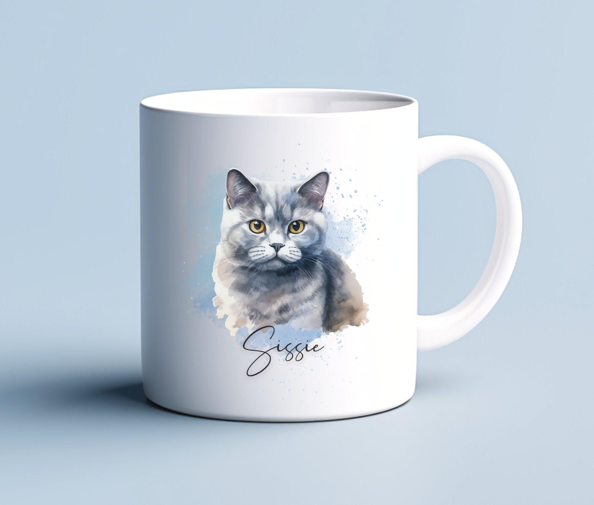 Keramiktasse | Katze Aquarell-Motiv und Name | diverse Katzen zur Auswahl - Roo's Gift Shop