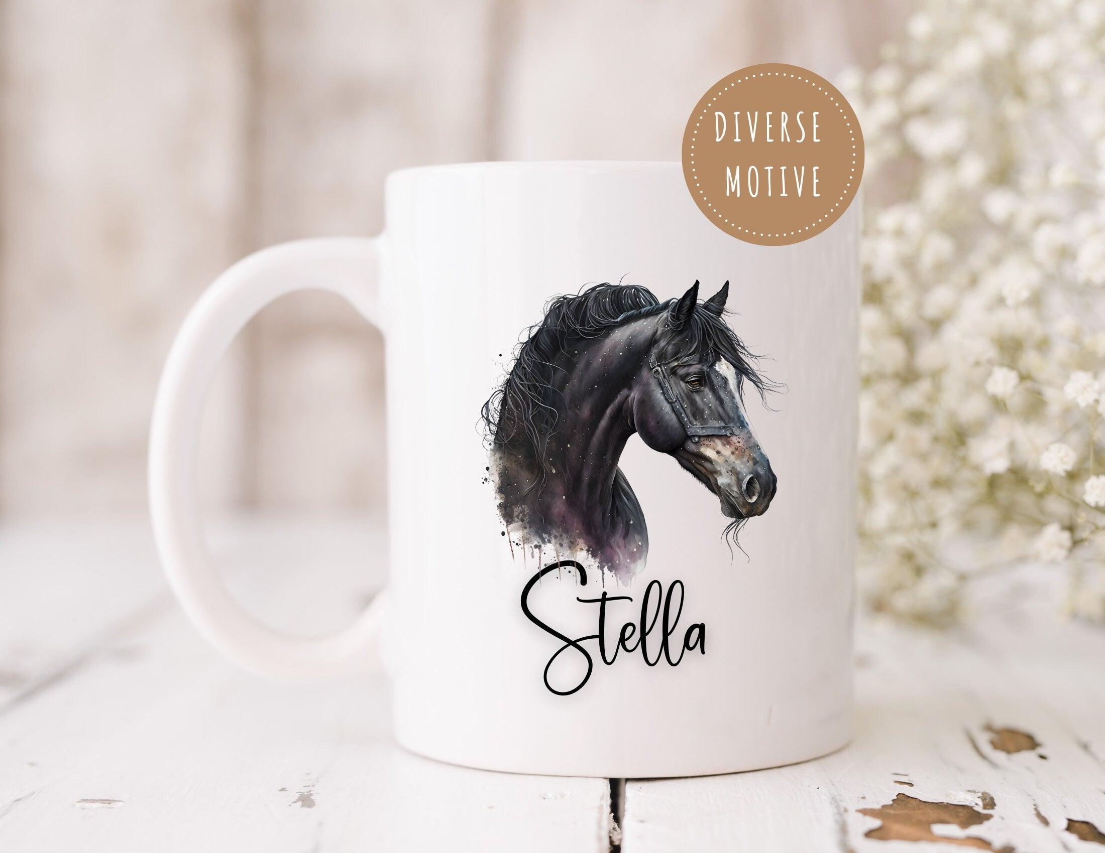 Keramiktasse | Personalisierte Pferde Tasse mit Namen - Roo's Gift Shop