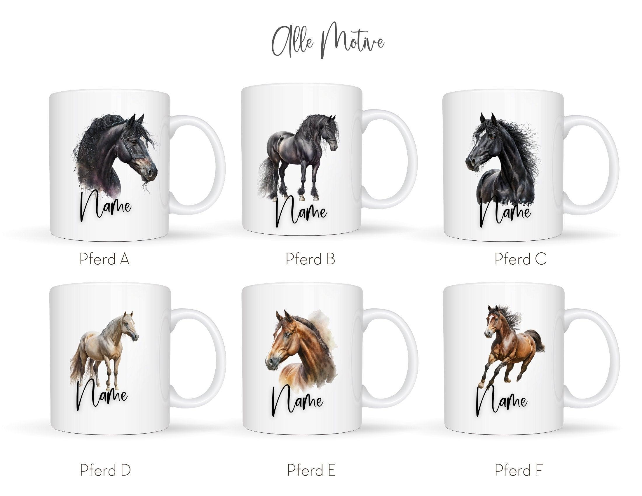 Keramiktasse | Personalisierte Pferde Tasse mit Namen - Roo's Gift Shop