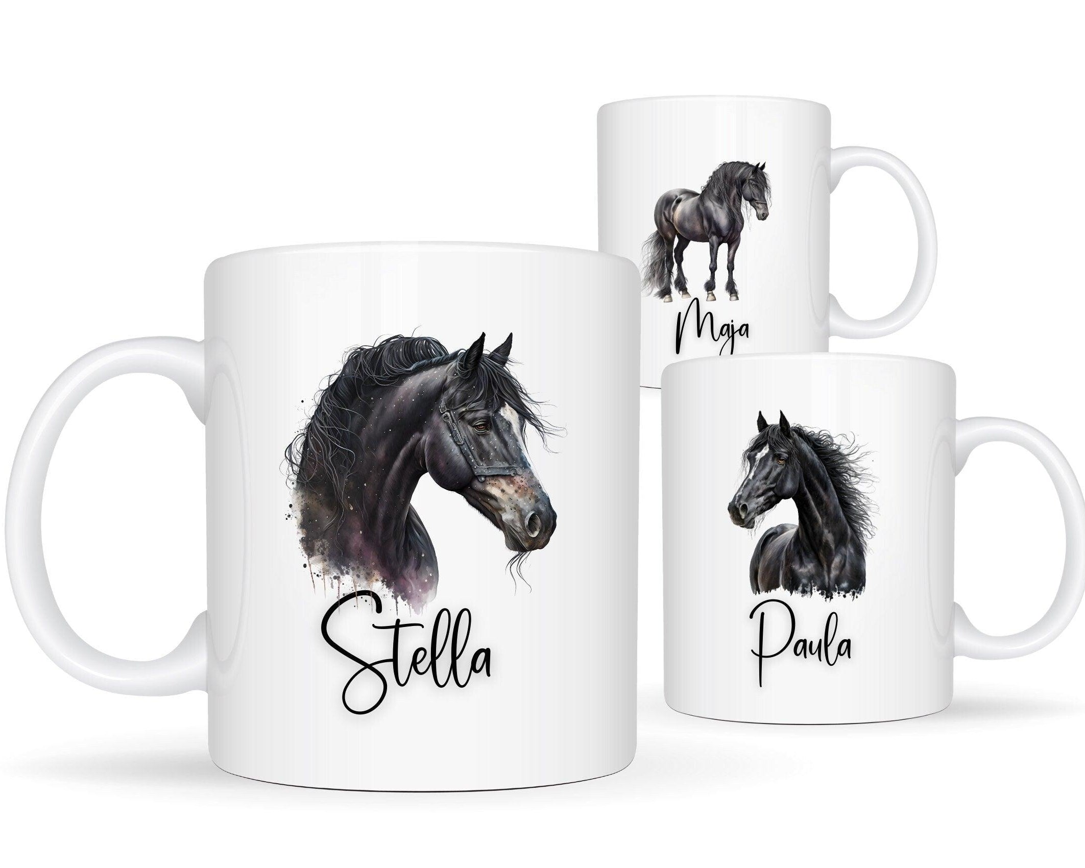Keramiktasse | Personalisierte Pferde Tasse mit Namen - Roo's Gift Shop