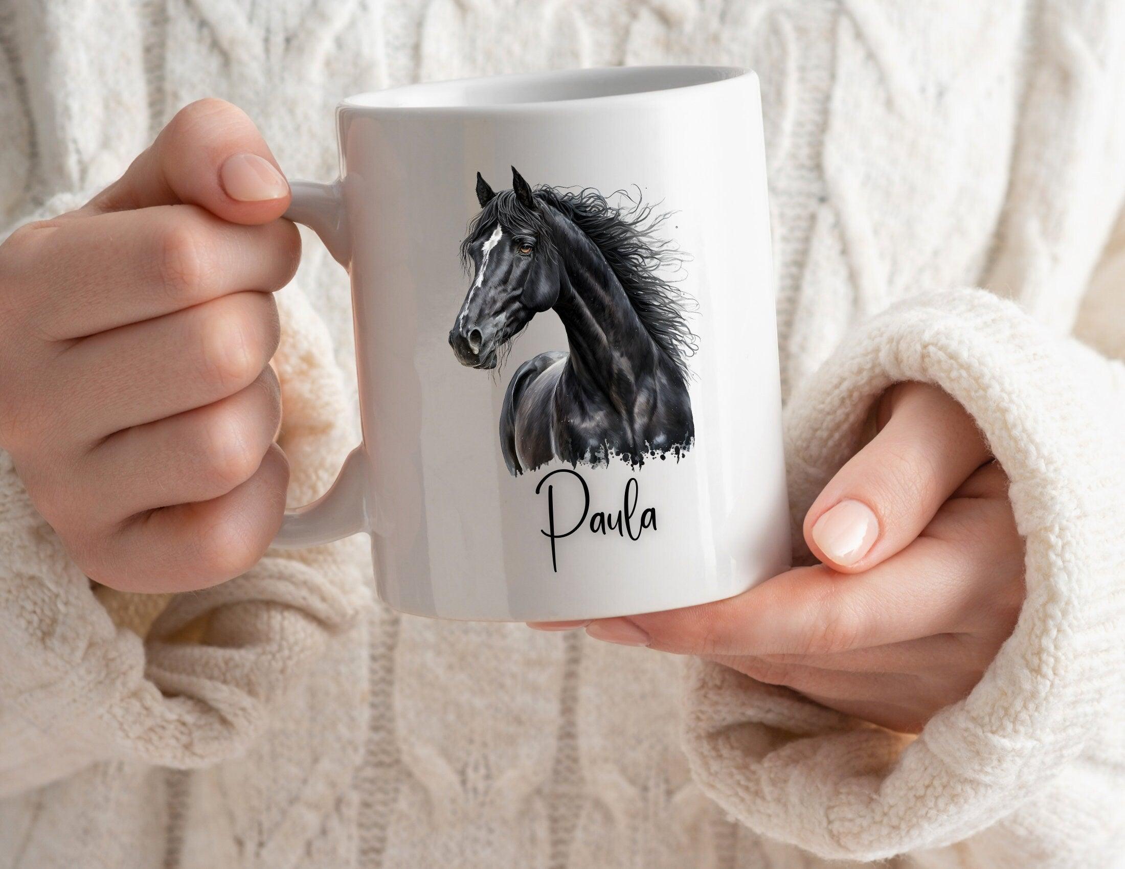 Keramiktasse | Personalisierte Pferde Tasse mit Namen - Roo's Gift Shop