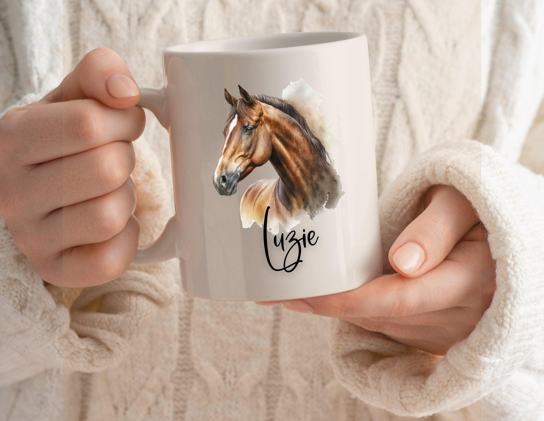 Keramiktasse | Personalisierte Pferde Tasse mit Namen - Roo's Gift Shop
