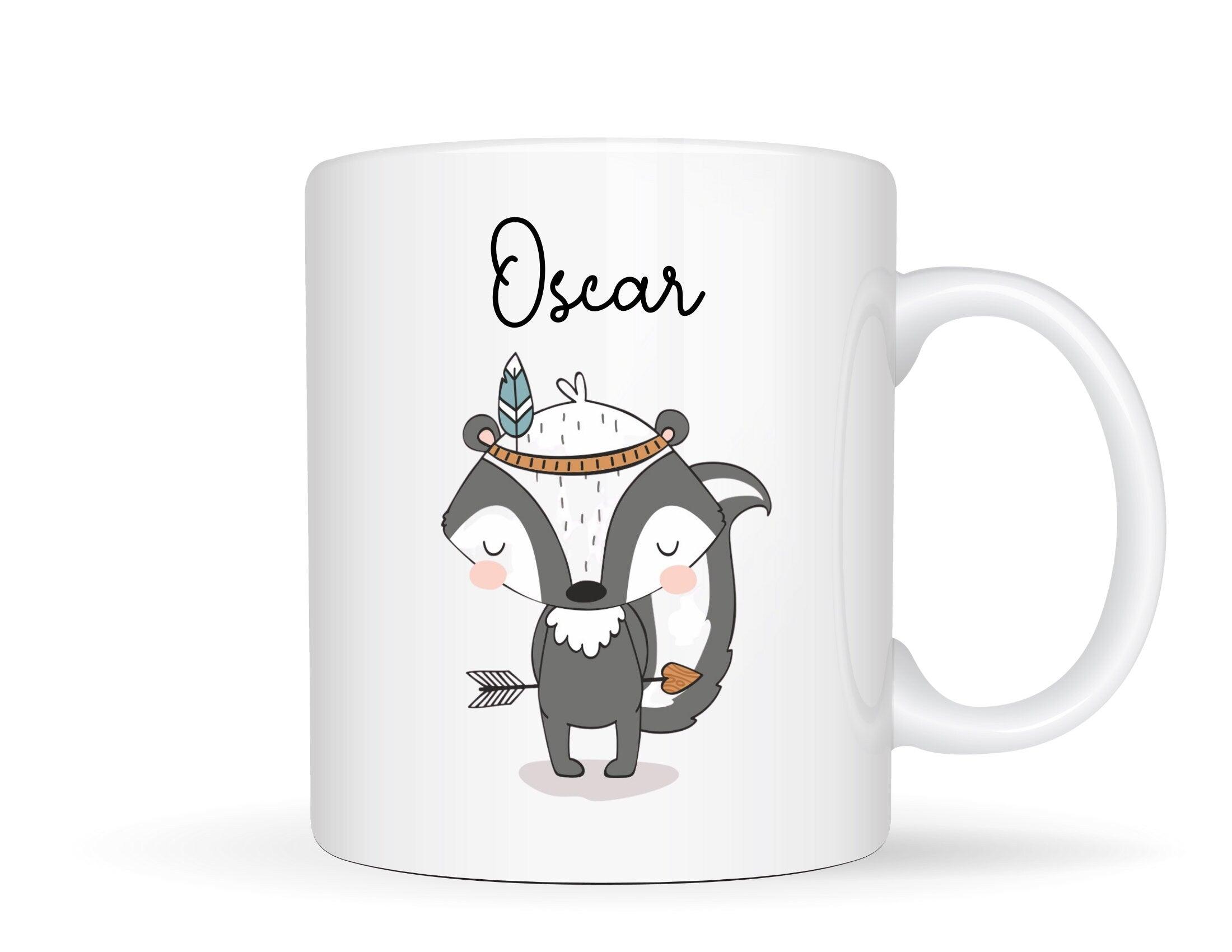 Keramiktasse | Personalisierte Tasse | Kinder Tiermotiv - Roo's Gift Shop