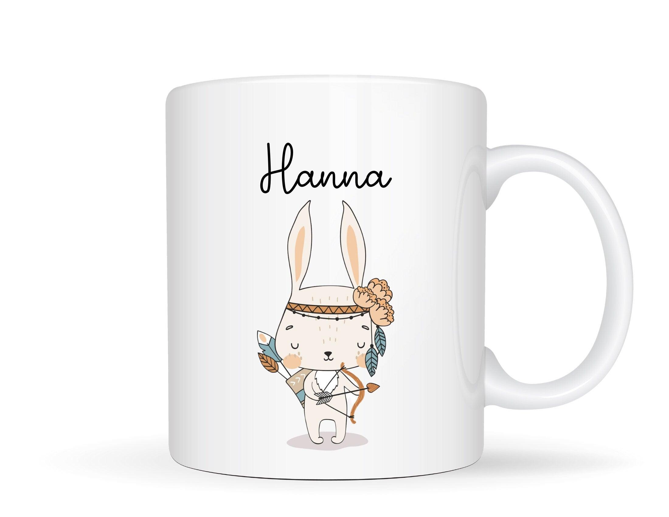 Keramiktasse | Personalisierte Tasse | Kinder Tiermotiv - Roo's Gift Shop