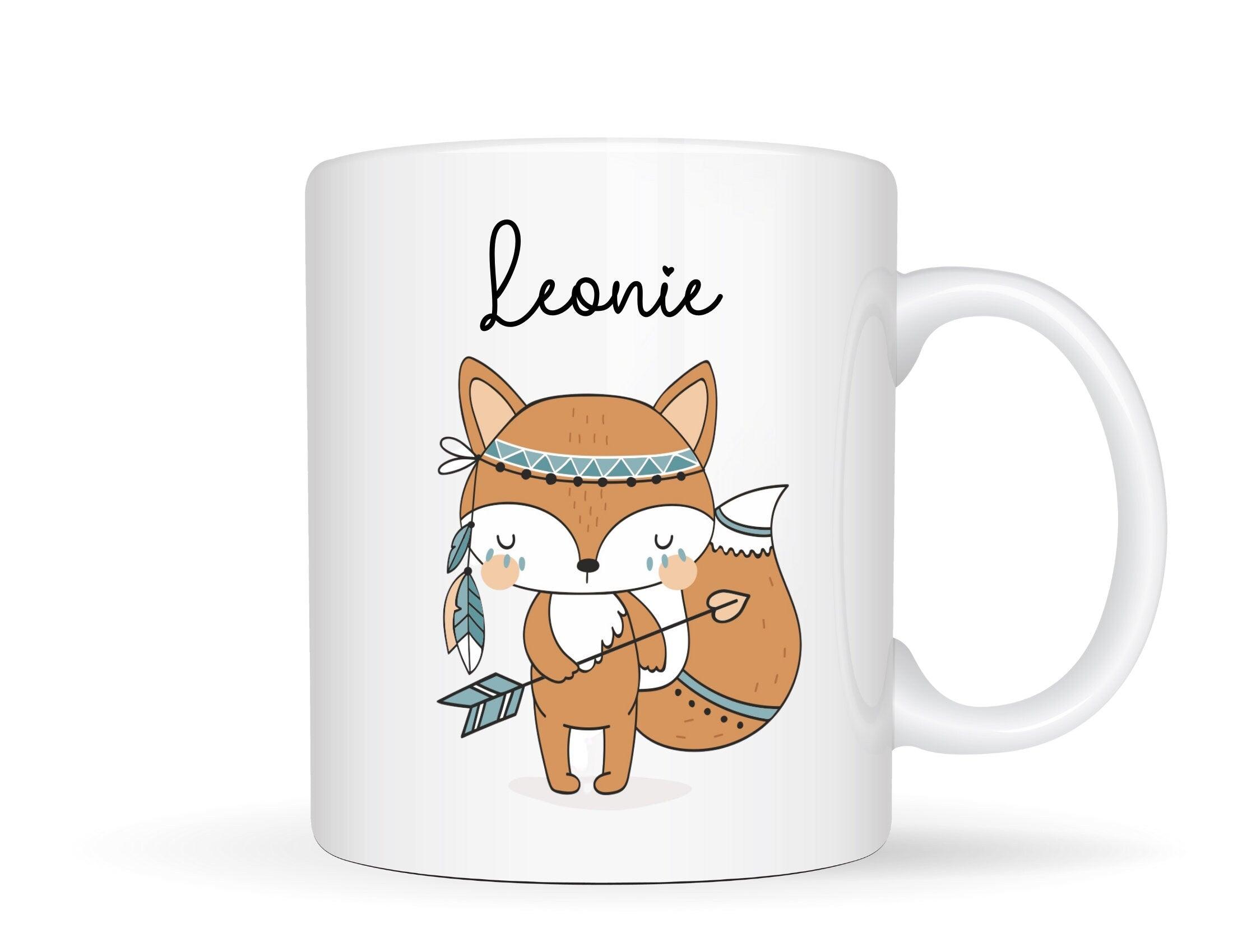 Keramiktasse | Personalisierte Tasse | Kinder Tiermotiv - Roo's Gift Shop