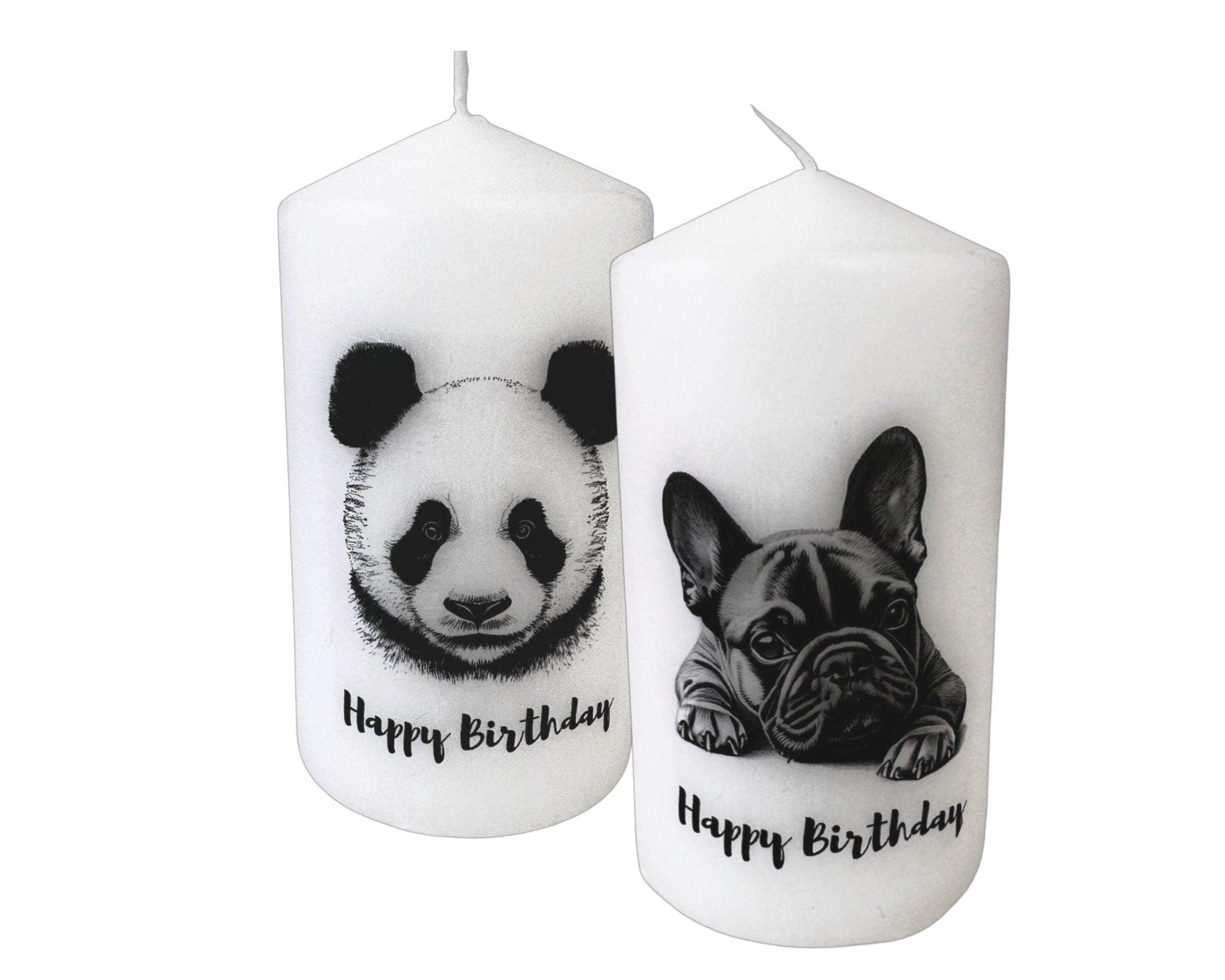 Kerze | Geburtstag | Panda | Hund | personalisierbar - Roo's Gift Shop
