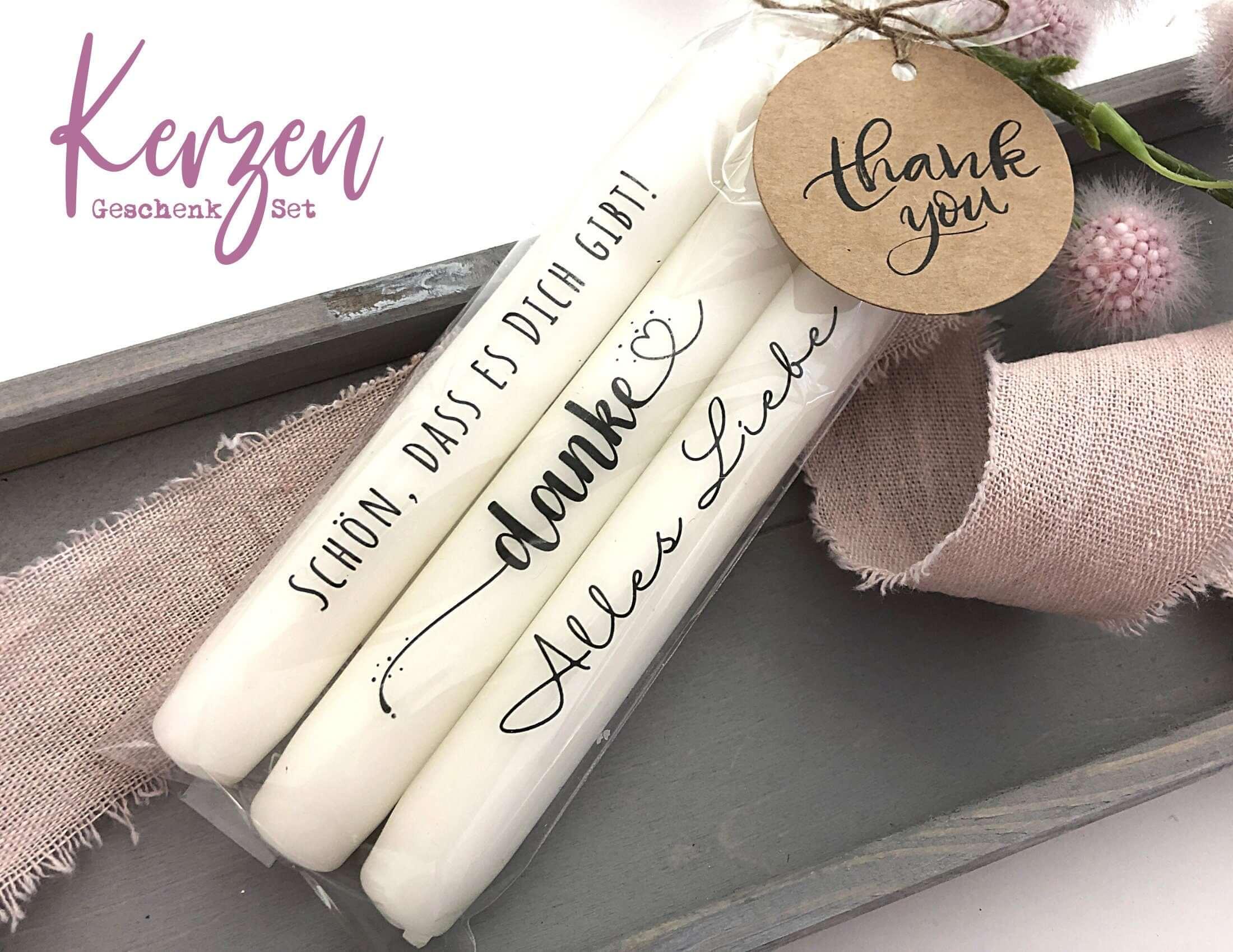 Kerzen | Botschaft | Stabkerzen | Danke | Alles Liebe | Schön... - Roo's Gift Shop