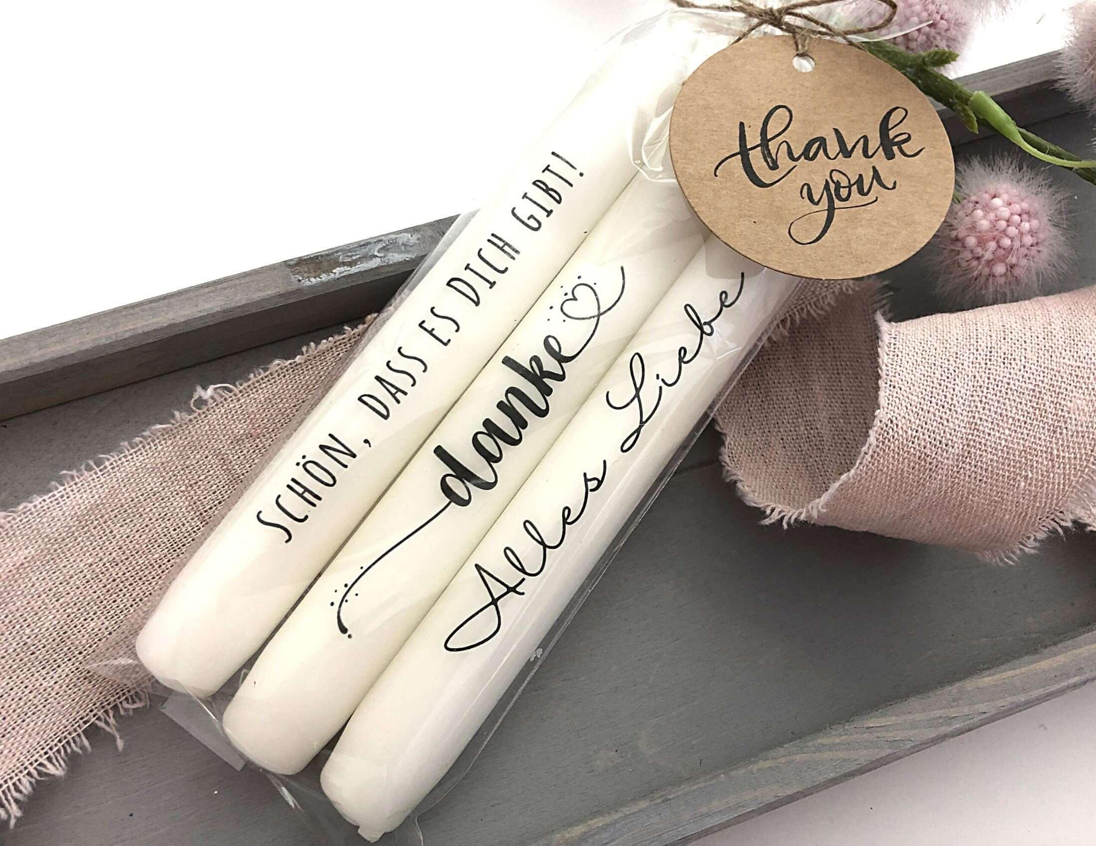 Kerzen | Botschaft | Stabkerzen | Danke | Alles Liebe | Schön... - Roo's Gift Shop