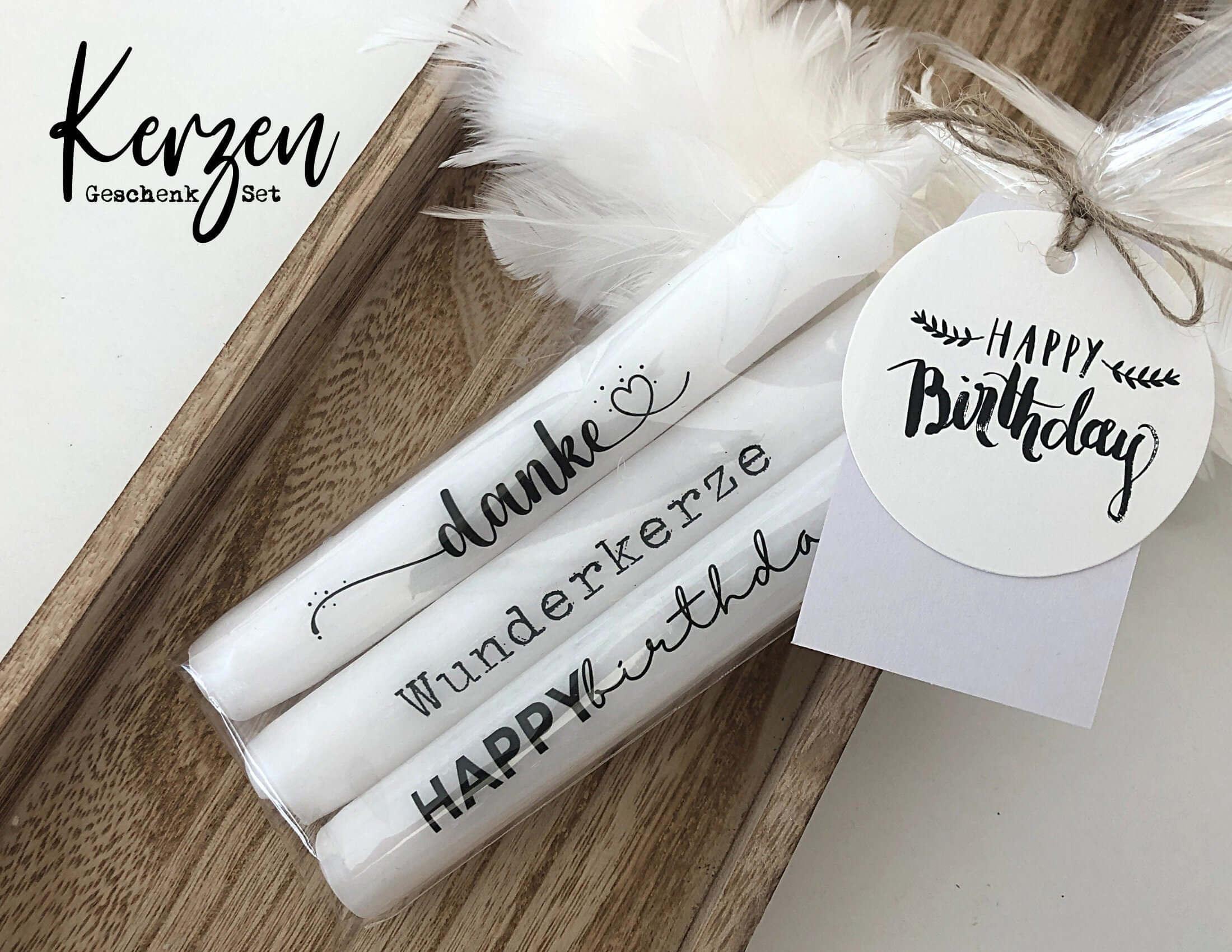 Kerzen | Happy Birthday | Danke | Wunderkerze - Roo's Gift Shop