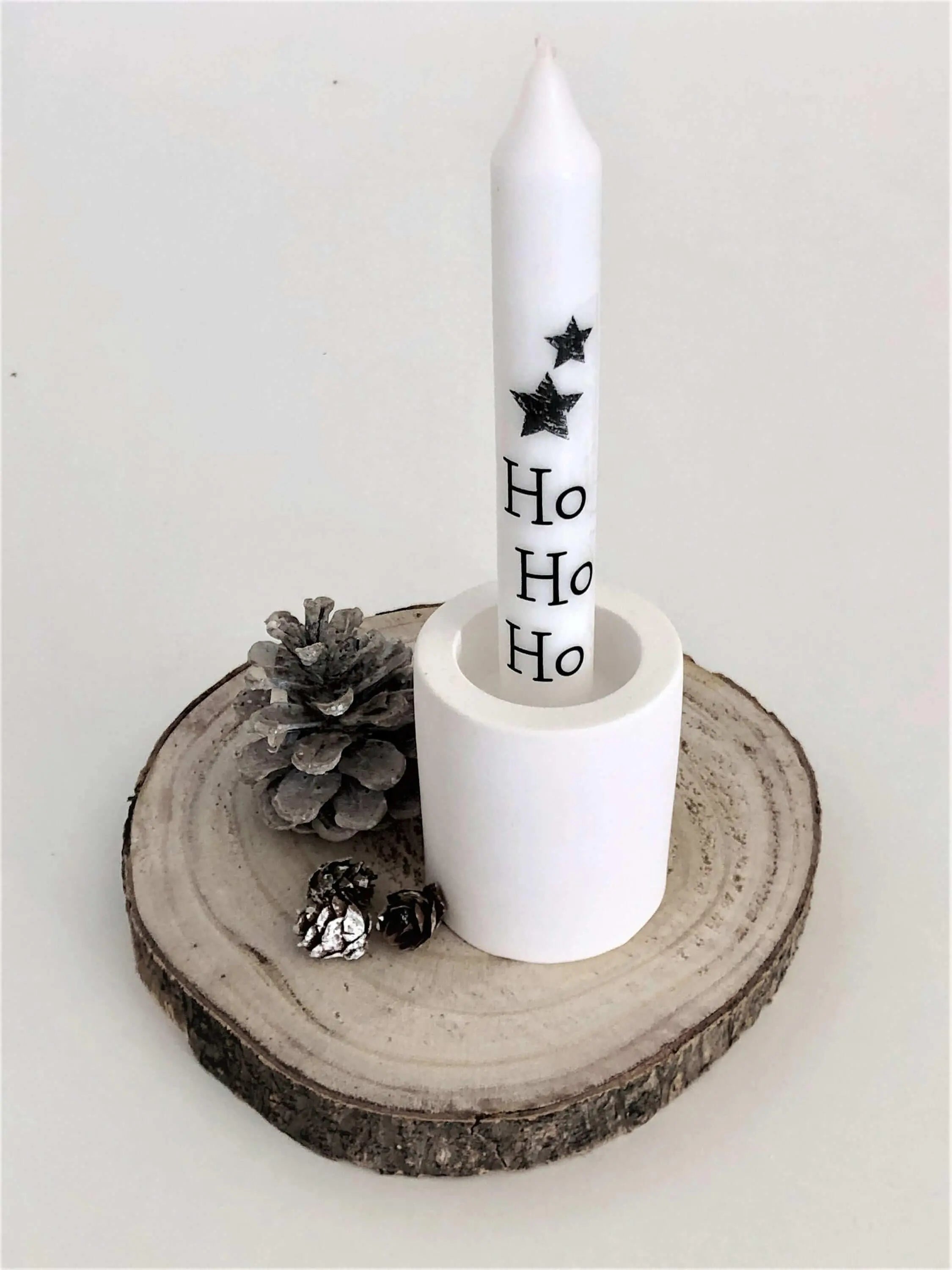 Kerzenständer | Teelicht oder Stabkerze | weiß - Roo's Gift Shop