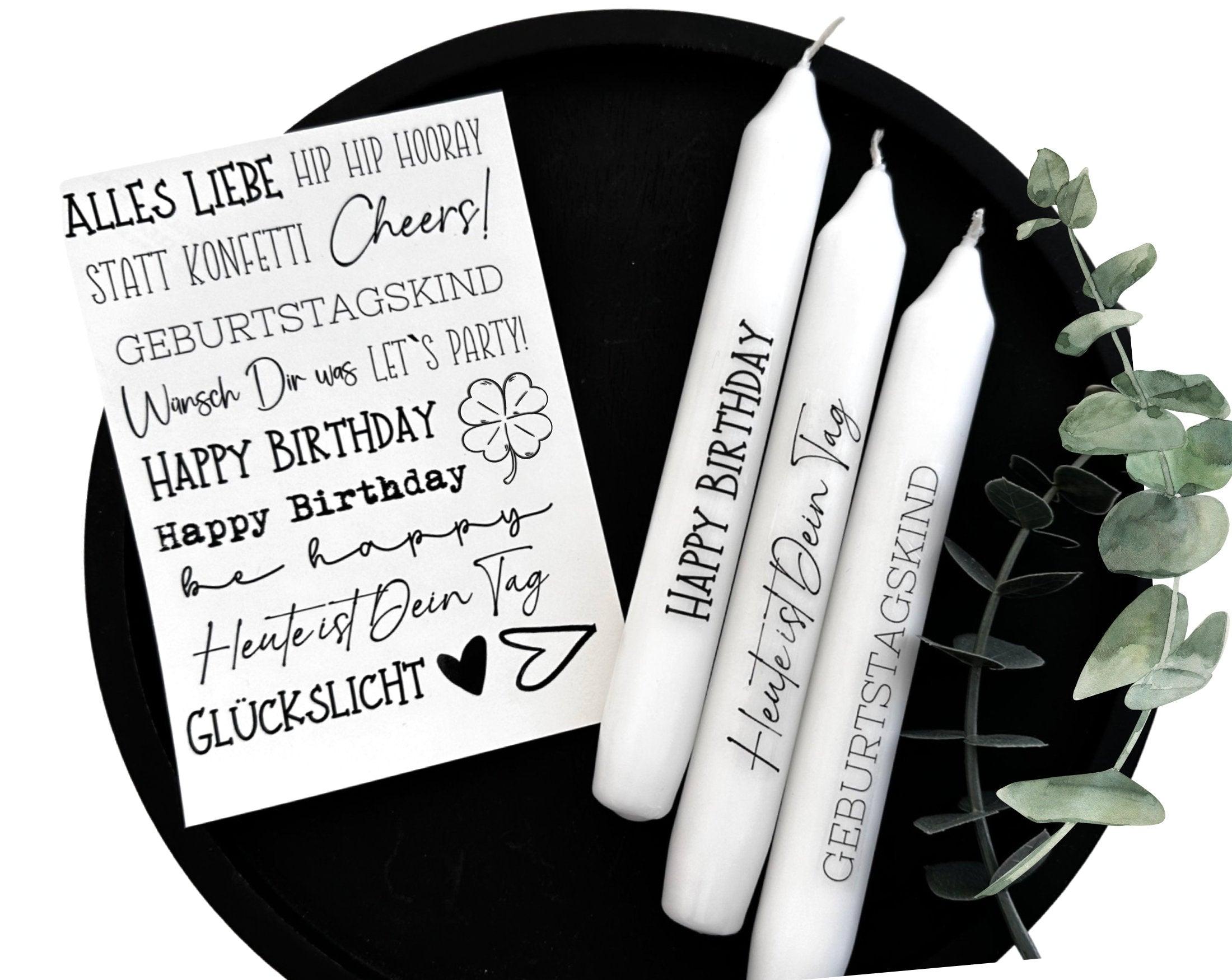 Kerzensticker Wasserschiebefolie | Geburtstag - Roo's Gift Shop