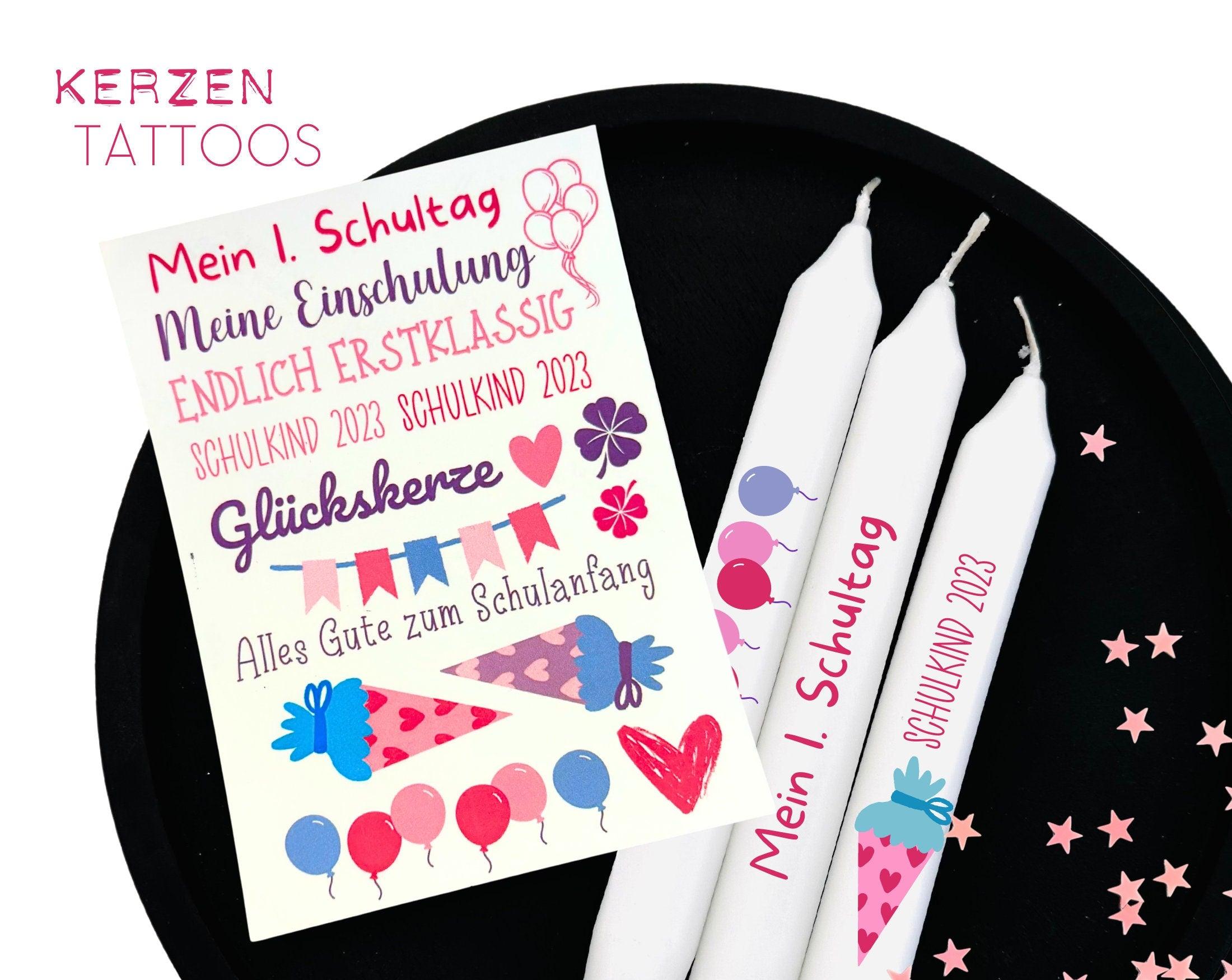 Kerzensticker Wasserschiebefolie | Schulanfang Mädchen - Roo's Gift Shop