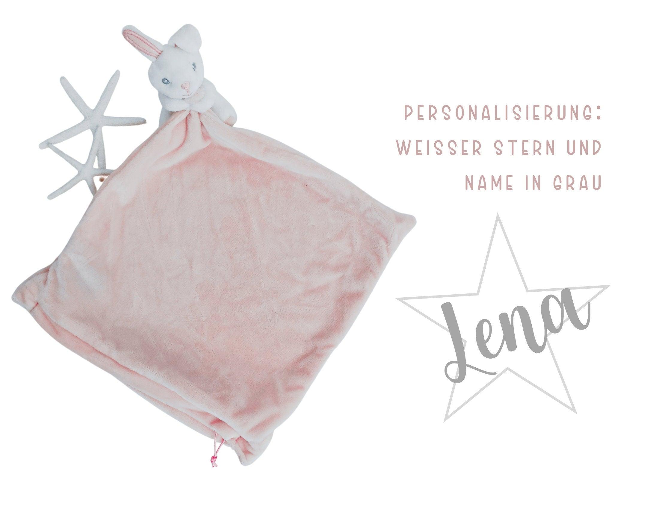 Kissen mit Häschen | personalisiert | Baby Name | rosa - Roo's Gift Shop