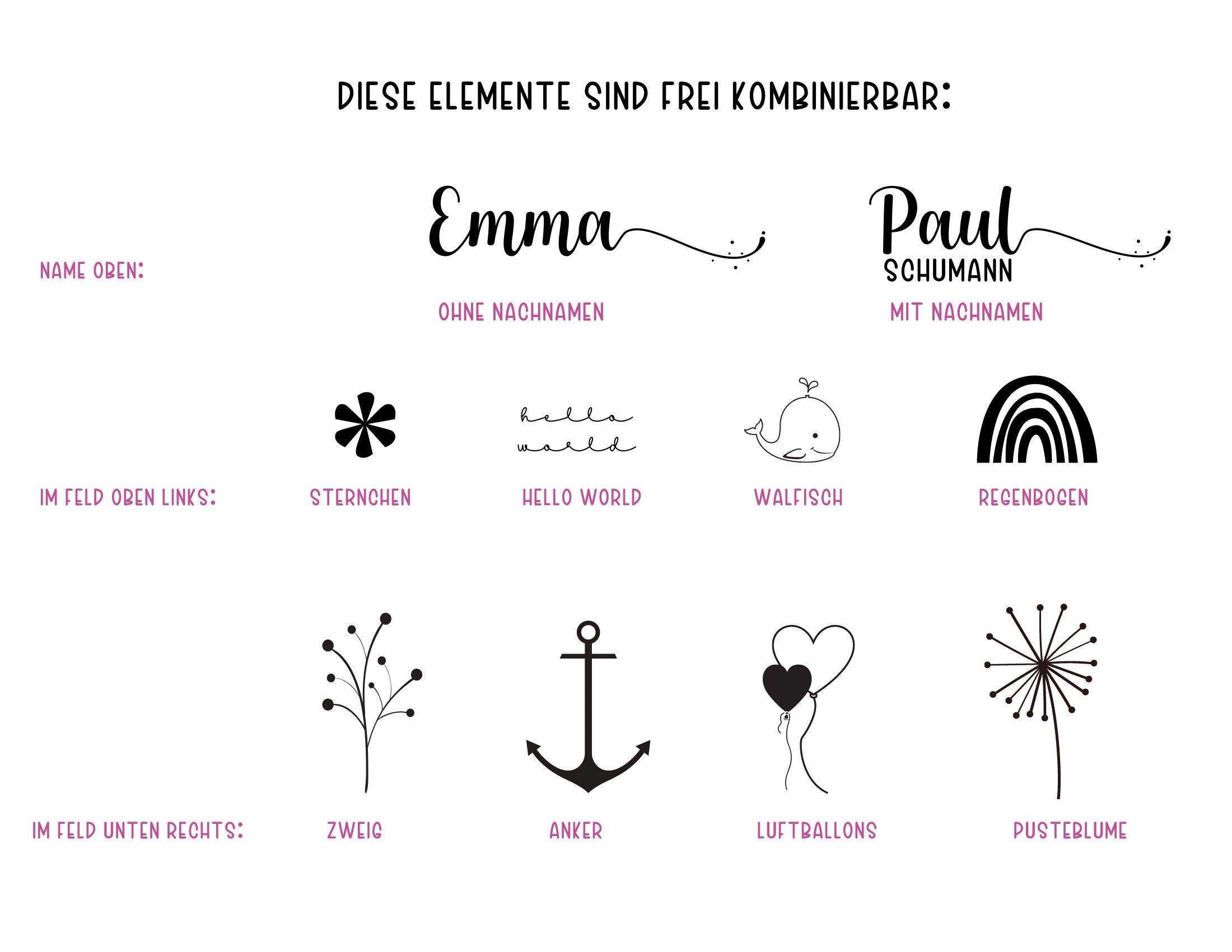 Kissen | Baby Geburtsdaten | Kissenbezug | Namenskissen - Roo's Gift Shop