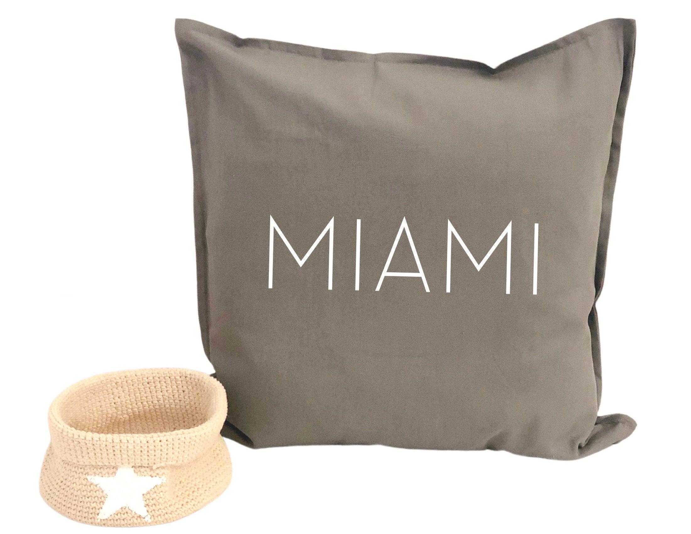 Kissen | MIAMI | 50 x 50 cm | schwarz, grau, sand, weiß - Roo's Gift Shop