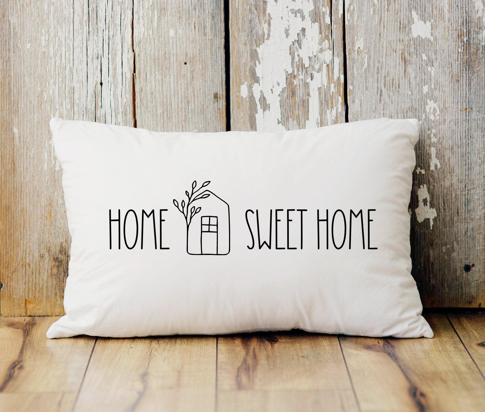 Kissenbezug | Home Sweet Home | beige oder grau - Roo's Gift Shop