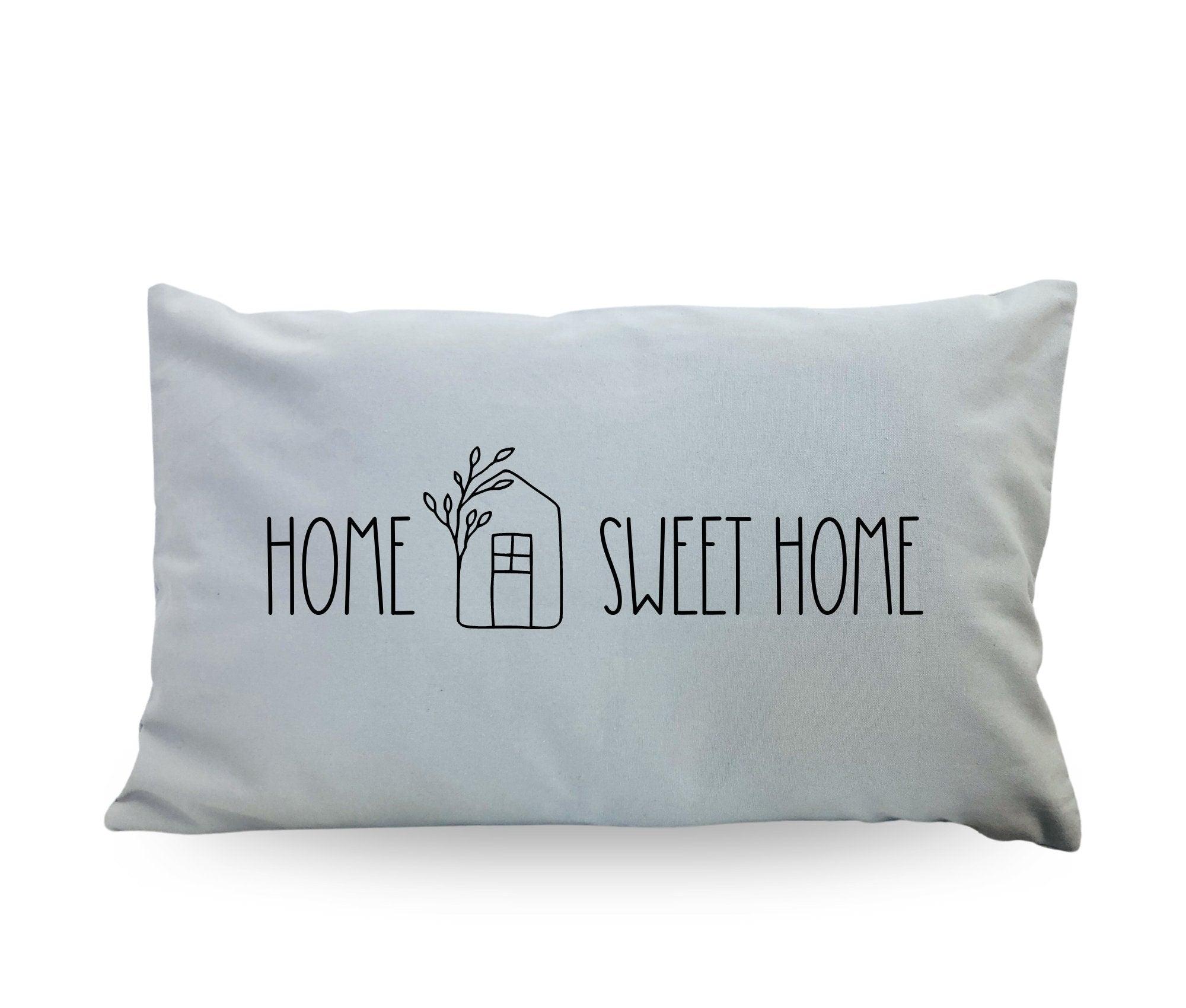 Kissenbezug | Home Sweet Home | beige oder grau - Roo's Gift Shop