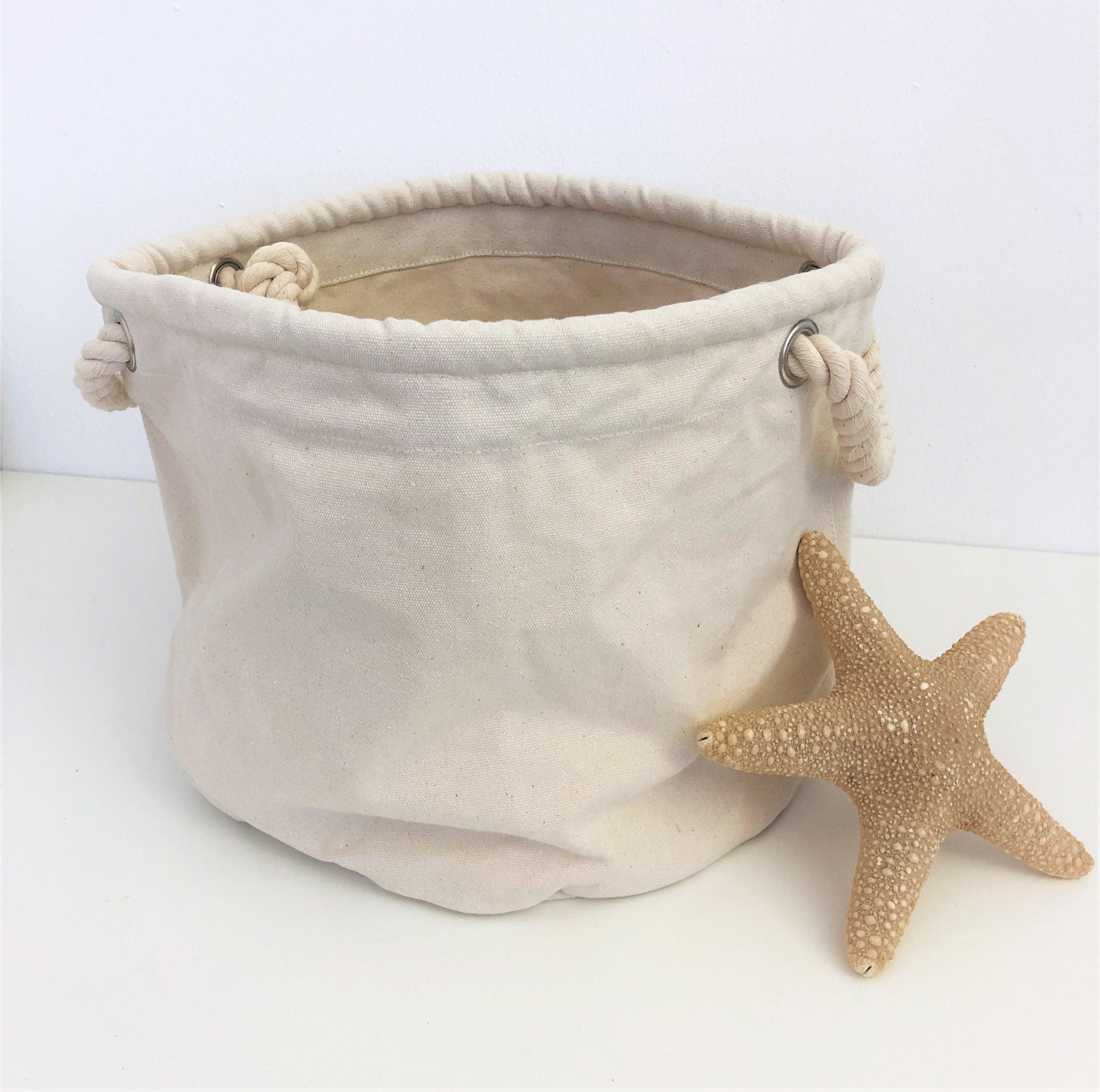 Korb aus Canvas | Aufbewahrung | Utensilo | mit grauem Herz - Roo's Gift Shop