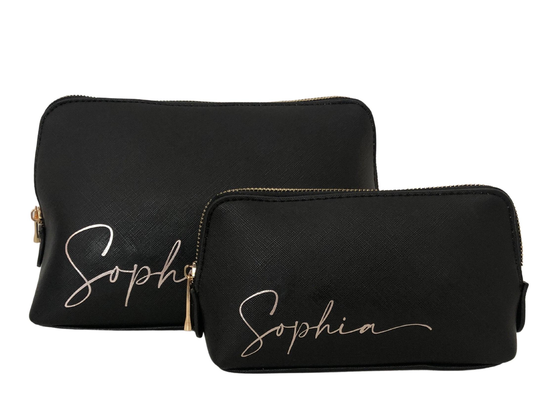 Kosmetiktasche | Schminktasche | personalisierbar | schwarz oder rosa - Roo's Gift Shop