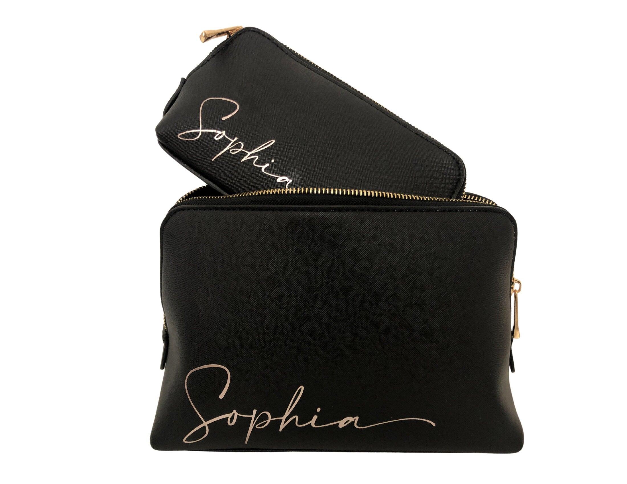 Kosmetiktasche | Schminktasche | personalisierbar | schwarz oder rosa - Roo's Gift Shop