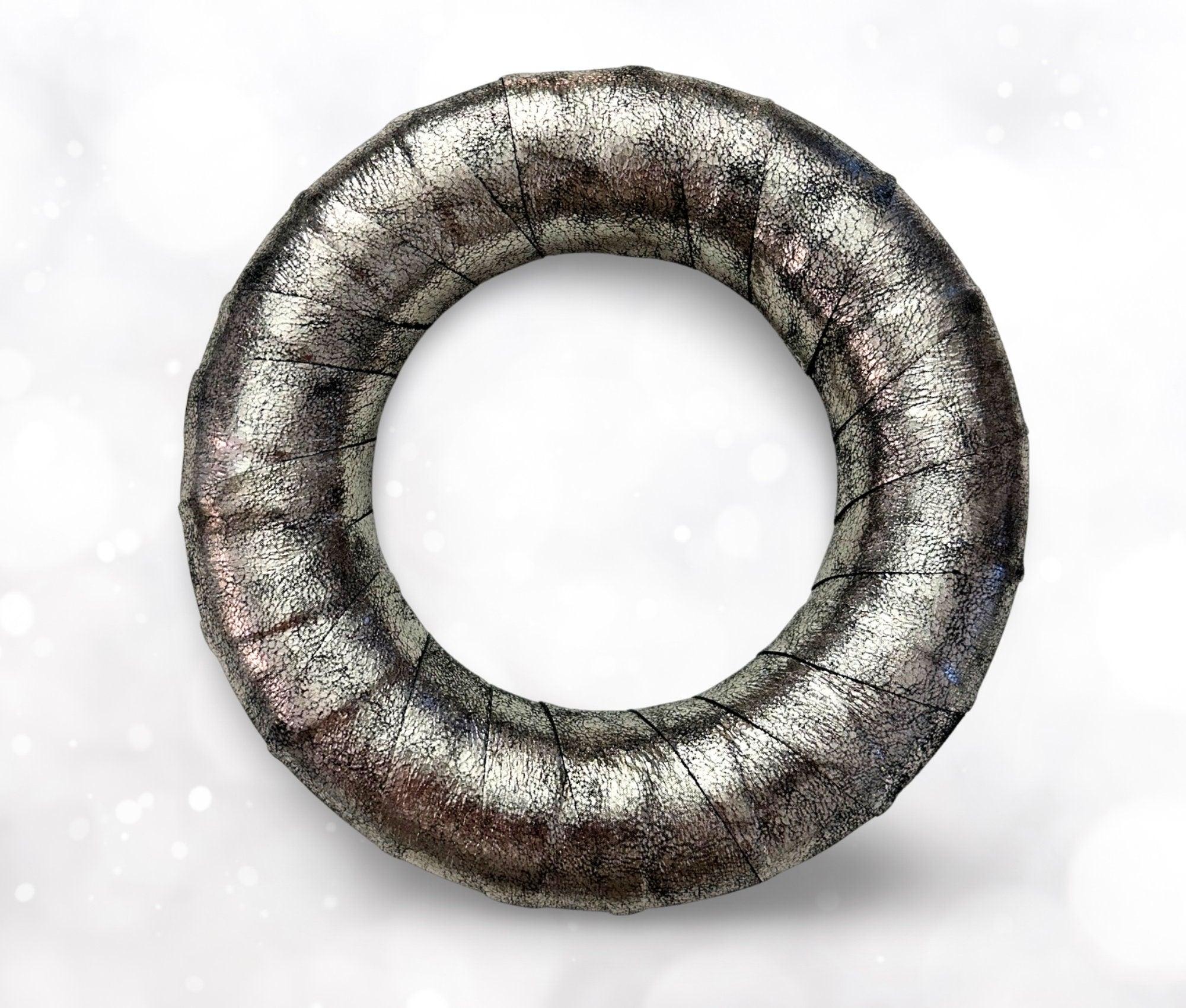 Kranz | silber | Leder | Durchmesser 22 cm - Roo's Gift Shop