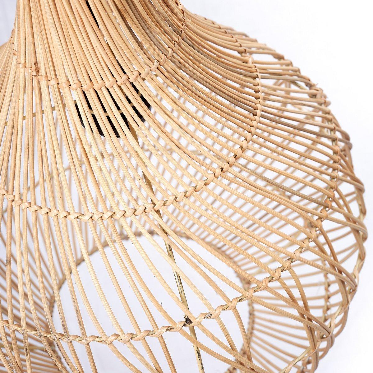 Lampenschirm Rattan | Boho Hängelampe KENARI - Roo's Gift Shop