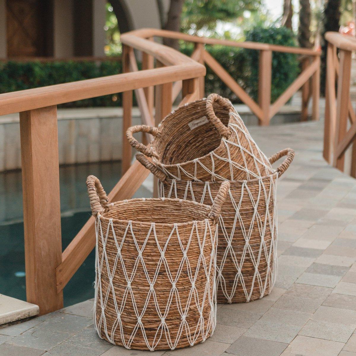 Laundry Basket | Plant Basket GARIAU made from Banana Fibre (3 sizes) - Roo's Gift Shop