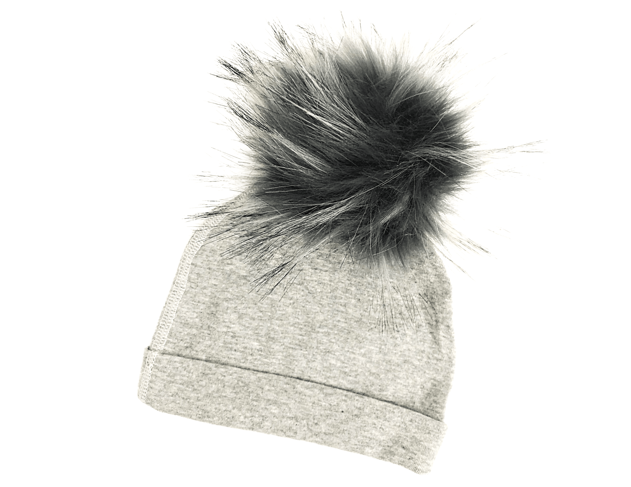 Mütze für Babys | Kunstfell | grau - Roo's Gift Shop