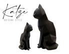 Objekt | Katze | Origami Look | Kunststoff | schwarz - Roo's Gift Shop